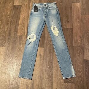 Women's Distressed Blue Jeans